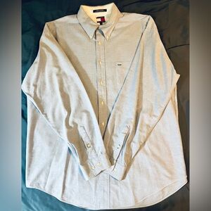Tommy Hilfiger XL Mens Shirt Long Adjustable Sleeves Light Blue Dress or Casual